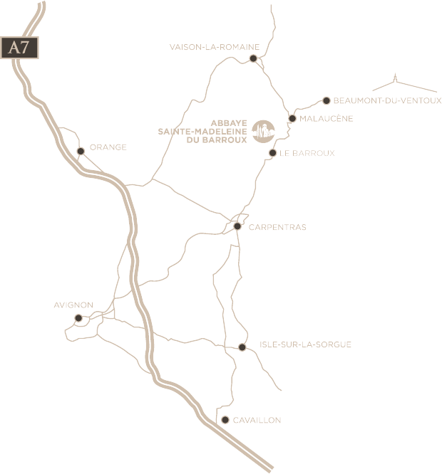 carte de l'abbaye du Barroux